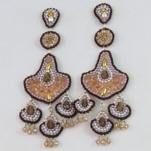 Neutral tone chandelier earrings